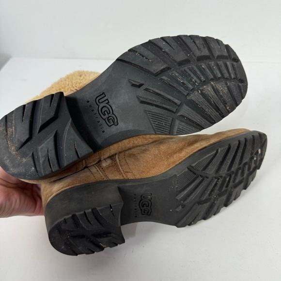 Ugg Chestnut Belleuve Suede Sheepskin Convertible Short & Tall Winter Boots - Picture 8 of 9